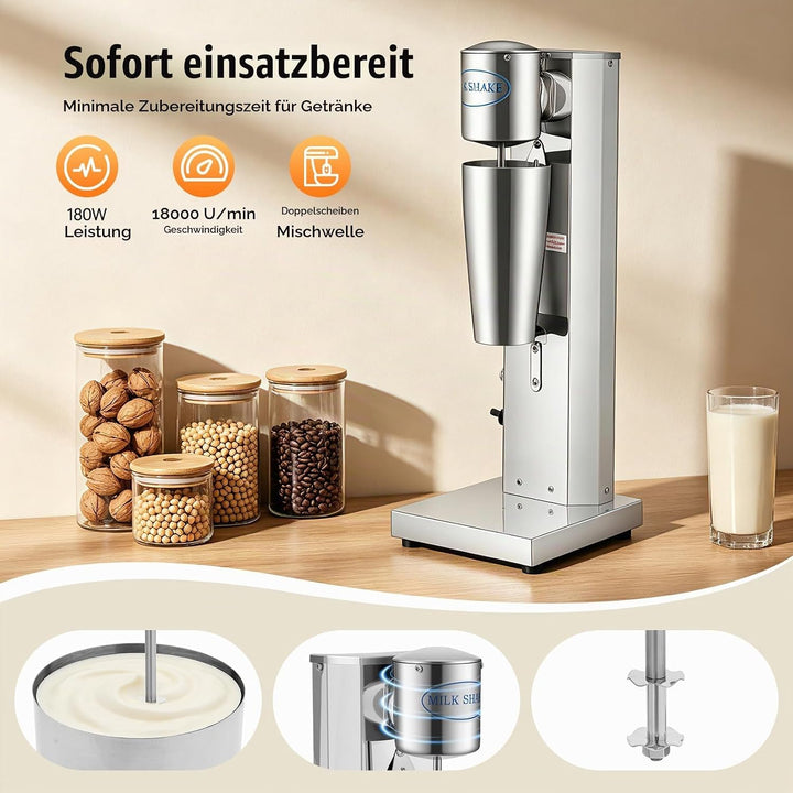 Drink Mixer 650ML Profi Milchshaker Standmixer elektrischer Getränkemixer Mixbecher für Smoothies, C