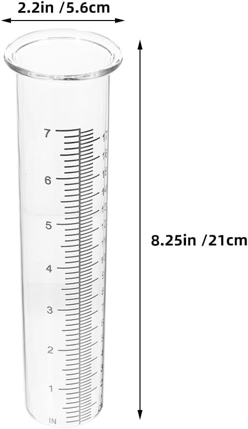 Mipcase Frostsichere Regenmesser-Röhren 2 Stück Glas Testrohre 8.3 Zoll Präzise Regenmengenmesser Mi