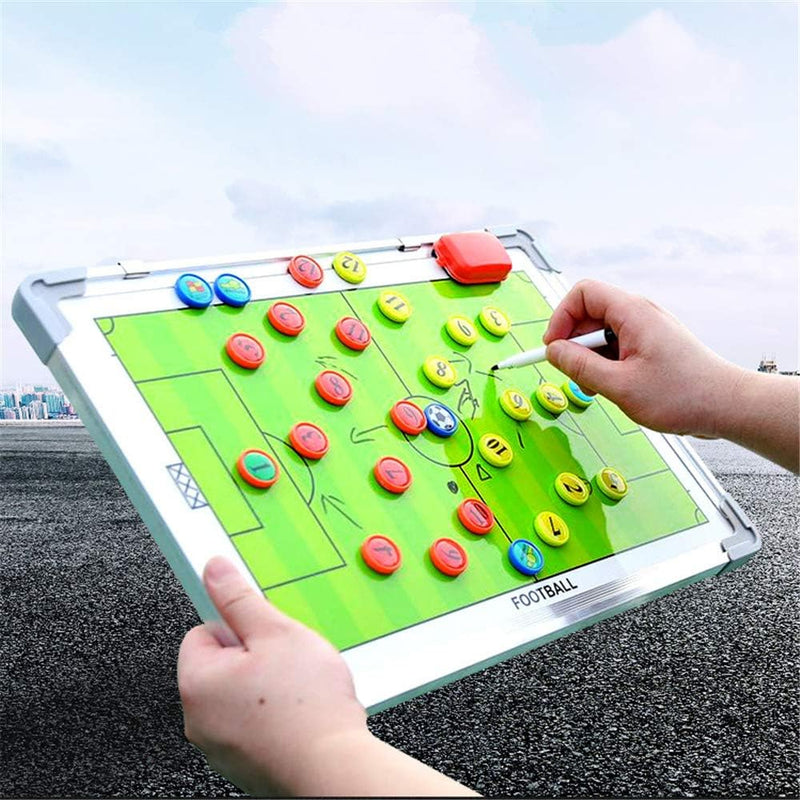 Holzsammlung Profi Coaches Whiteboard Tragbar Taktiktafel für Fussball mit Magnete, Stifte und Radie