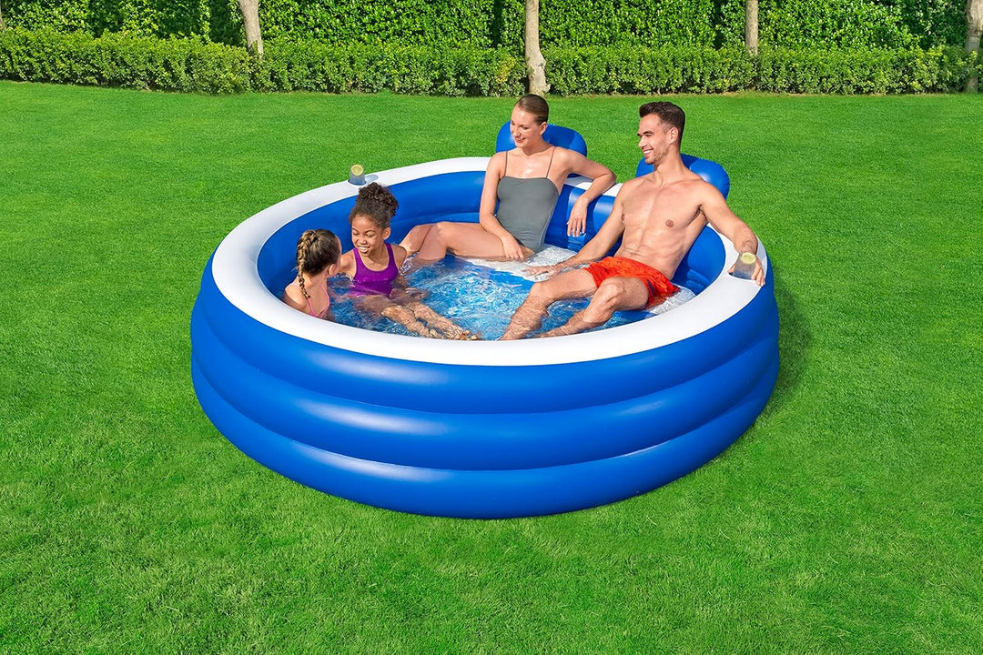 Bestway Splash Paradise Family Pool 231 x 219 x 79 cm Blau, Blau