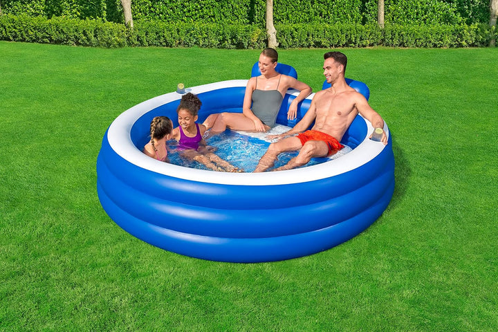 Bestway Splash Paradise Family Pool 231 x 219 x 79 cm Blau, Blau