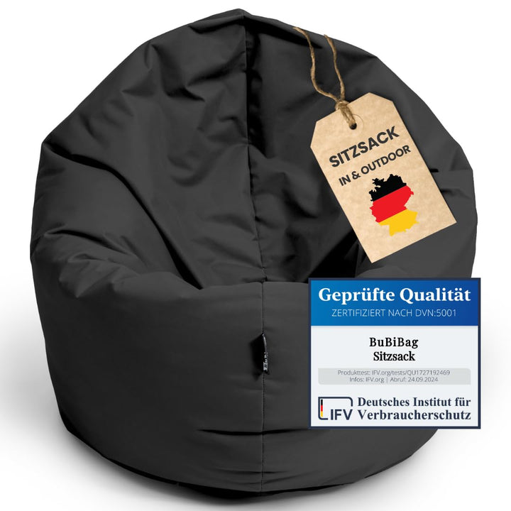 BuBiBag 2in1 Sitzsack L - XXL mit Füllung für Kinder &amp; Erwachsene, Gaming Beanbag &amp; Bodenkissen für