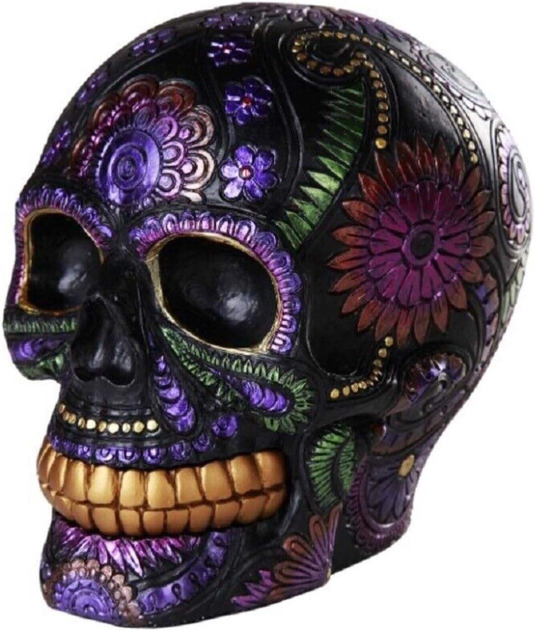 Pacific Giftware Totenkopf Figur mexikanisch - Black Blossom Day of The Dead Tag der Toten schwarz