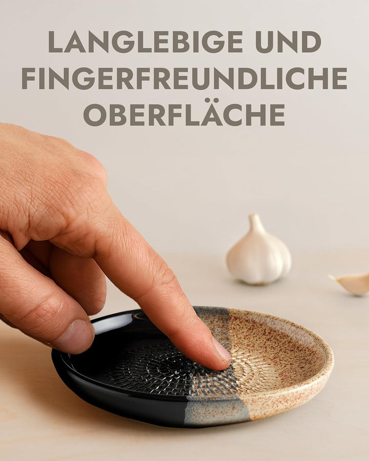 evergrate Keramikreibe Dipschale im Motiv Desert mit Küchenpinsel und Rezeptheft, Desert