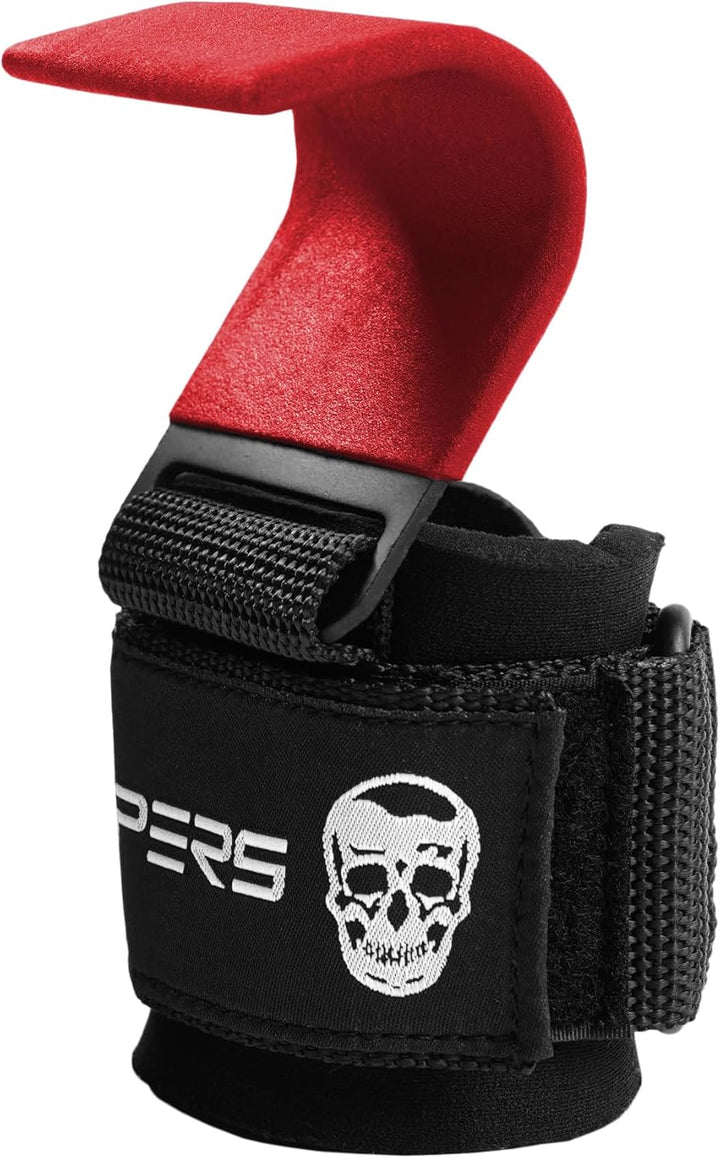 Gymreapers Weight Lifting Hooks (Pair), Heavy Duty Power Wrist Straps Hand Grip Support For Deadlift