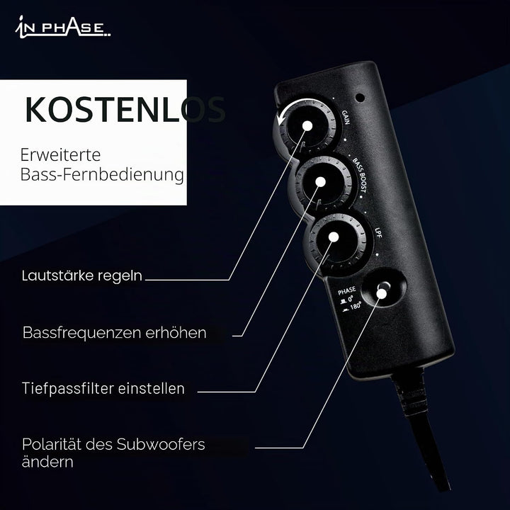 In Phase Car Audio USW300 300 W Ultraflaches, kompaktes aktives Subwoofersystem für den Untersitz, A