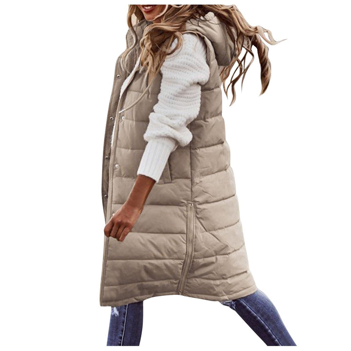 Chanpning Weste Damen Lang Winter Plus Size Long-Steppweste Lässige Pufferjacke Oversize Steppweste