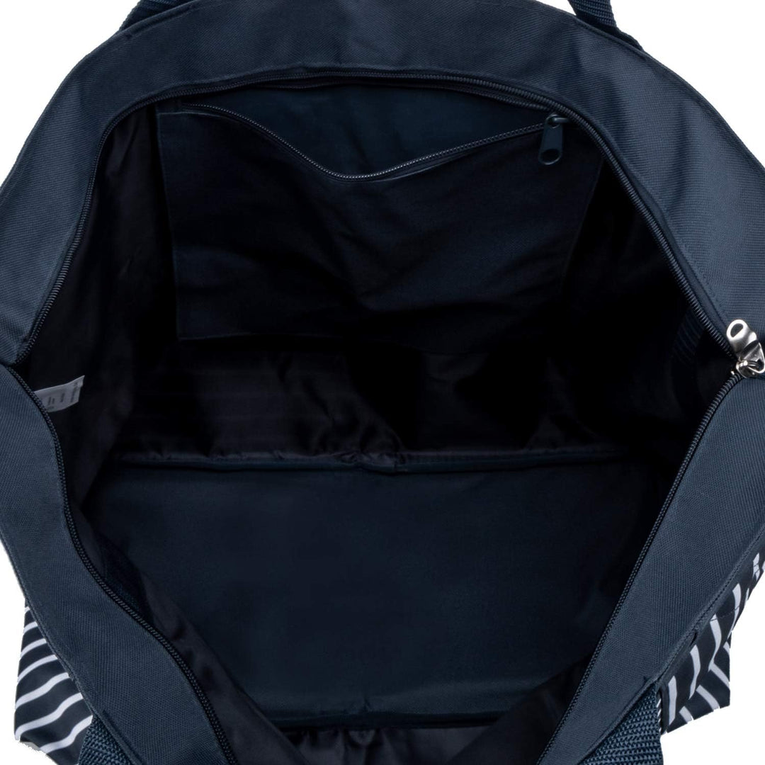 anndora XXL Shopper navy blau weiss - Strandtasche 40 Liter Schultertasche Einkaufstasche, Navy Blau