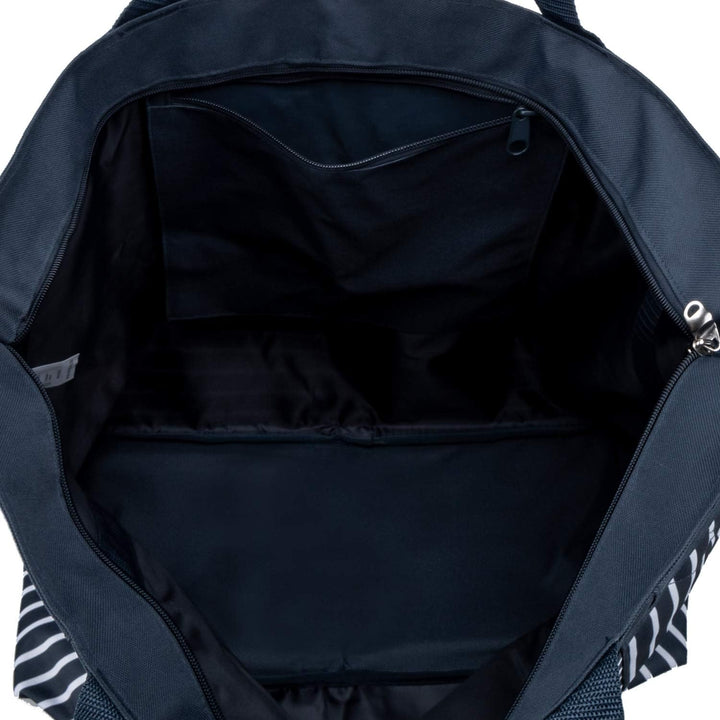anndora XXL Shopper navy blau weiss - Strandtasche 40 Liter Schultertasche Einkaufstasche, Navy Blau