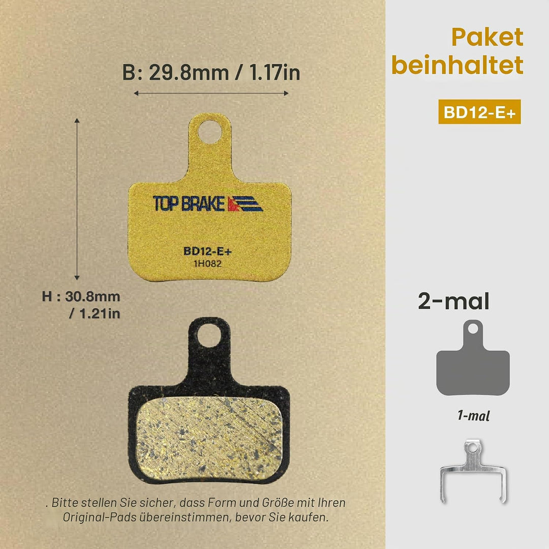 Top Brake BD12-E+ Bremsbeläge für SRAM Level Ultimate/Red/AXS Force Road und XC MTB-Bremsensatz
