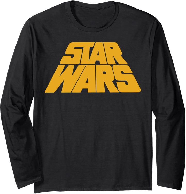 Star Wars Distressed Tilted Yellow Logo Langarmshirt