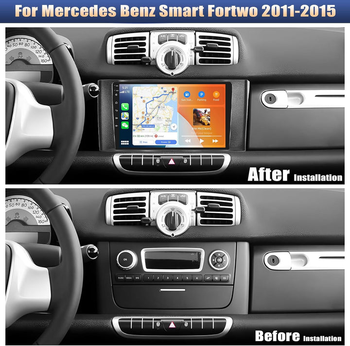 4G+64G CAMECHO Android 13 Carplay Autoradio 2Din für Mercedes Benz Smart Fortwo W451 2011-2015 mit A