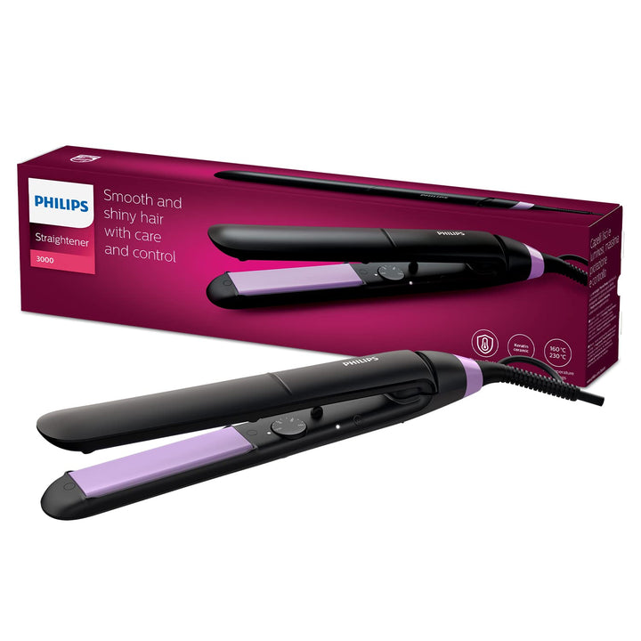 Philips FOR HAIR PHILIPS STRAIGHTCARE ESSENTIAL BHS377/00 (BLACK FARBE), Schwarz/Rosa