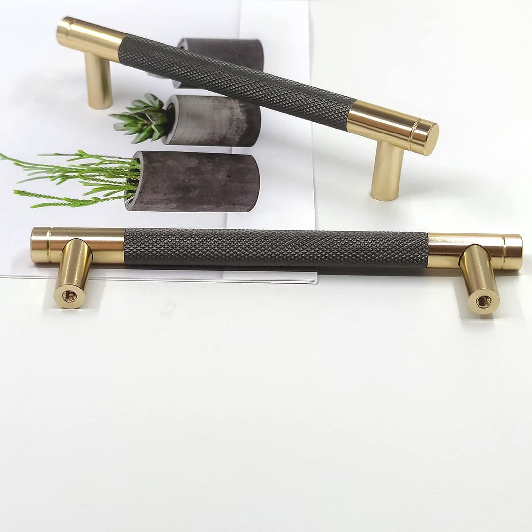 Pexintek 10 Stück Schrankgriffe Gold Moderne Griffe Möbel Möbelgriffe 128mm Lochabstand Türgriffe kü