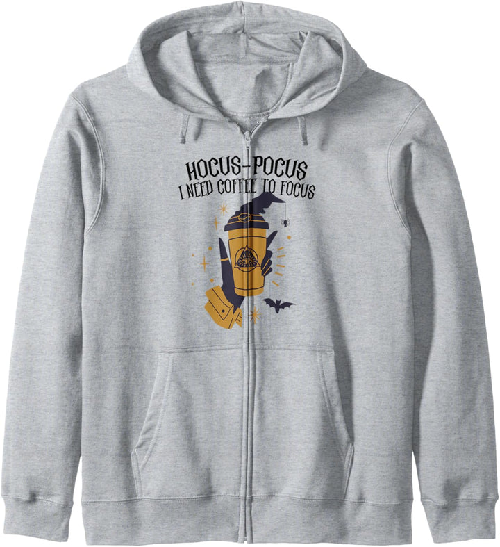 Hokus-Pokus-Shirt Ich brauche Kaffee, um mich zu konzentrieren Halloween-Hexe Kapuzenjacke