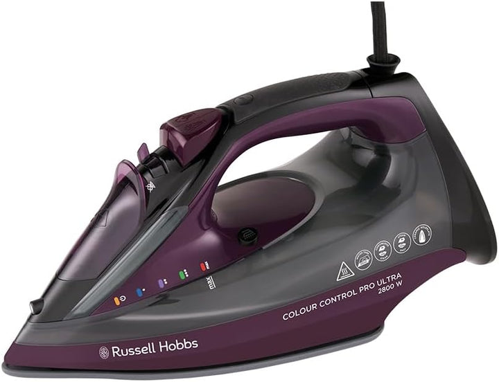 Russell Hobbs Dampfbügeleisen, Keramik-Antihaft-Bügelsohle,195g Dampfstoss, 50g variabler Dampf, 380