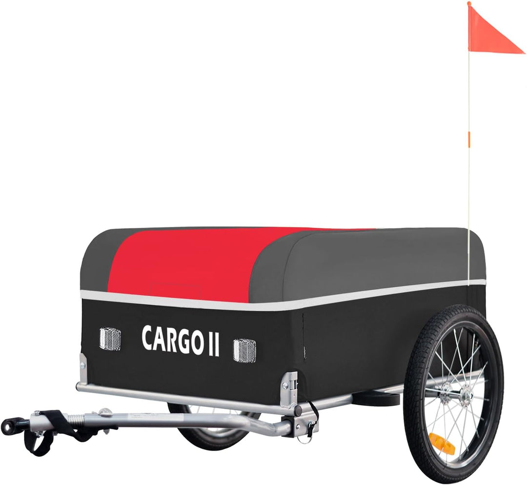 Tiggo Cargo II Fahrrad Lastenanhänger mit 130 Liter Volumen Klappbar Fahrradanhänger Transportanhäng