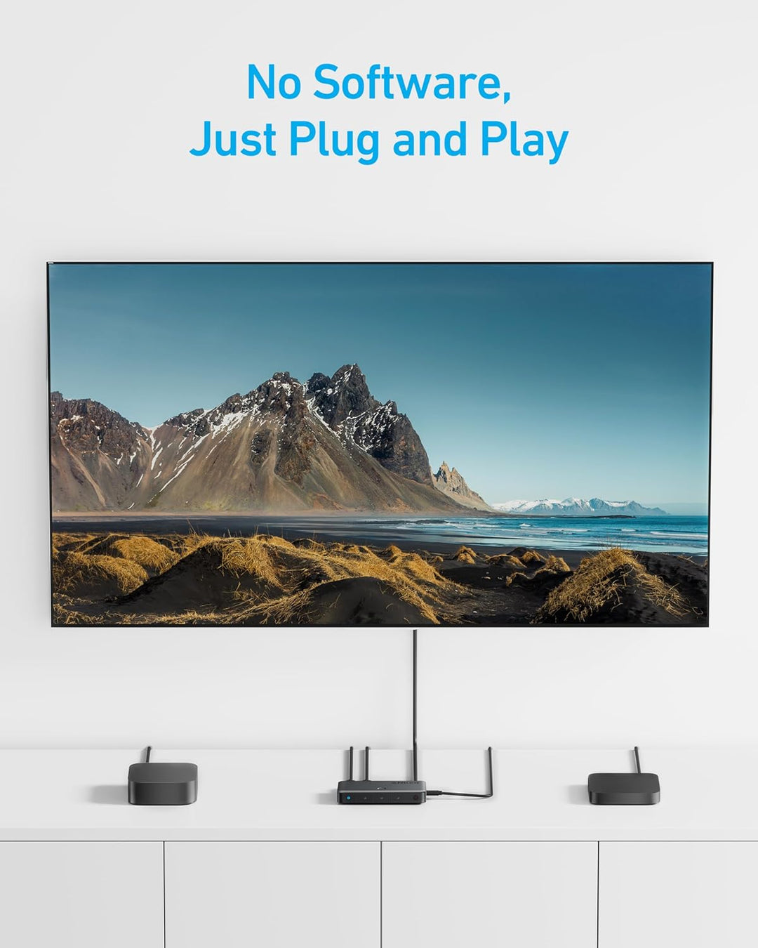 Anker HDMI Switch, 4K@60Hz Umschalter, 4 in 1 Gerät mit glatter Oberfläche, unterstützt HDR, 3D, Dol