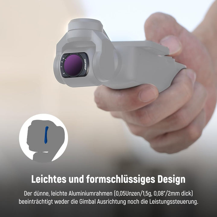 NEEWER ND64-512 Variabler ND Filter Kompat mit DJI Osmo Pocket 3, Magnetisch Filter mit 6-9 begrenzt