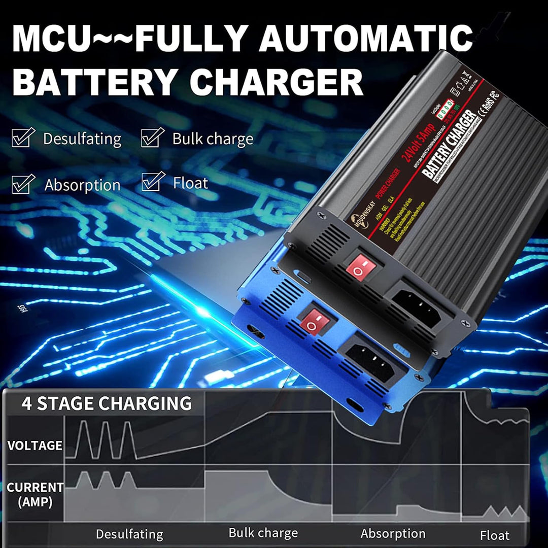 MOUDENSKAY 24V 5A Batterie Ladegerät 24V Batterieladegerät Mit XLR-Anschluss für Roller Rollstuhl Au
