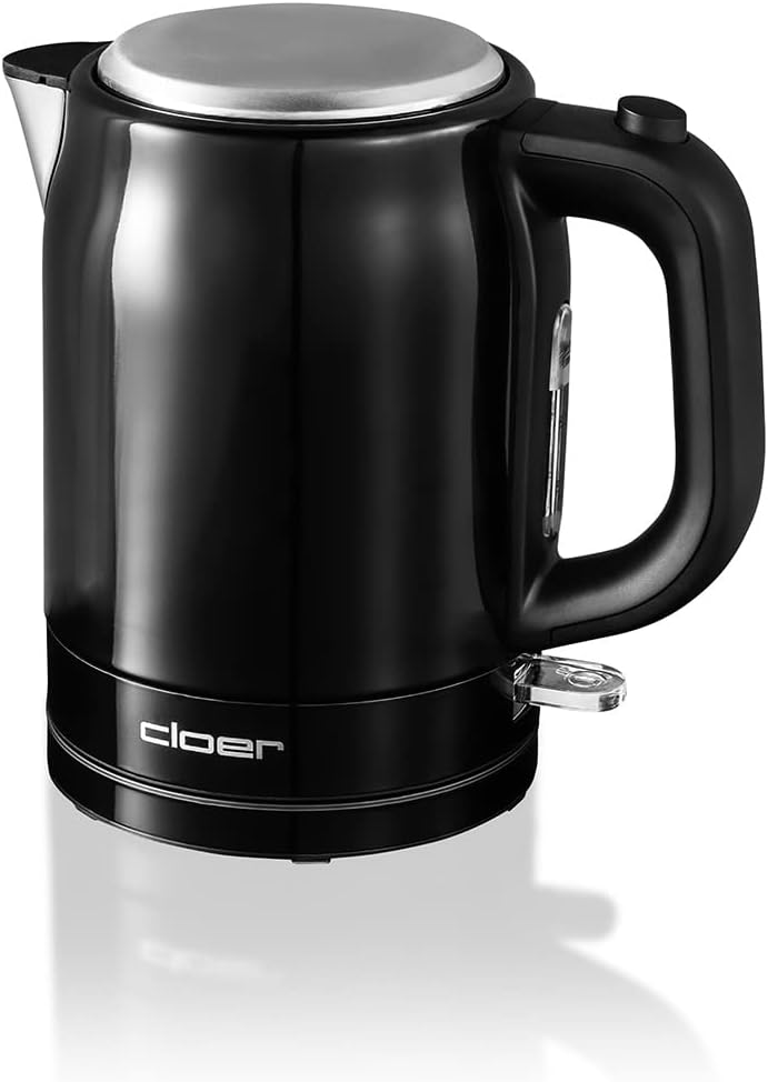 Cloer 4510 Wasserkocher Edelstahl, 2200 W, Wasserstandsanzeige, Trockengeh-und Überhitzungsschutz, 1