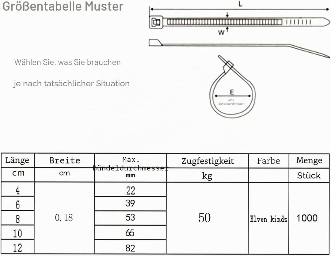 XINGO 1000 Stück Kabelbinder Blau, 300mm x 4.8mm, 22,7 kg Zugfestigkeit, UV-beständig, Selbstsichern