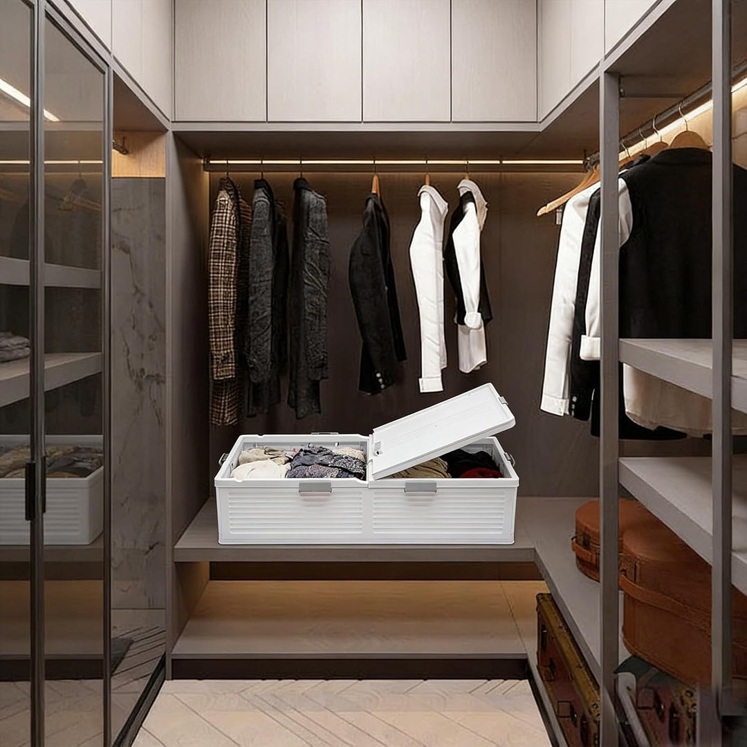 Faltbare Unterbettkommode mit Rollen, Betten Box Stauraum Bett Aufbewahrungsbox mit 6 Schnallen &amp; Do