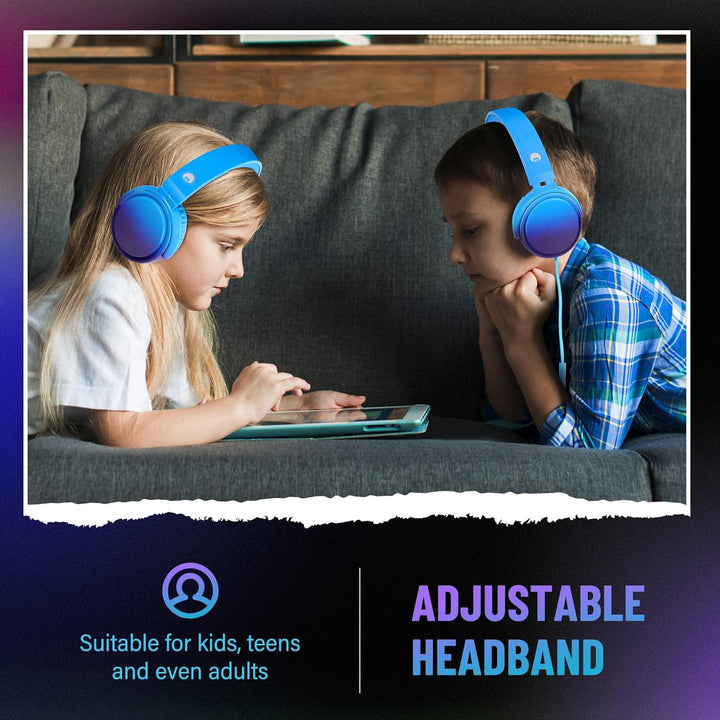 RockPapa Kinder Kopfhörer, Kabel Kopfhörer für Kinder, HD Stereo Kopfhörer mit Mikrofon für Kinder J