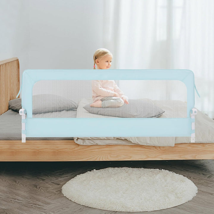 Bettgitter 176 cm, Rausfallschutz für Kinderbett und Elternbett, höhenverstellbares Bettschutzgitter