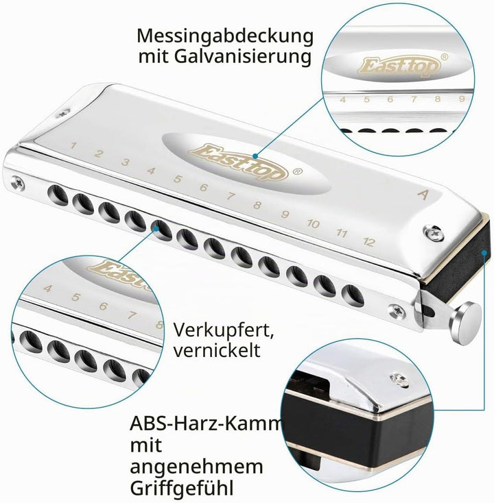 East Top 12 Löcher 48 Töne Chromatische Mundharmonika, Tonart einer chromatischen Mundharmonika Für