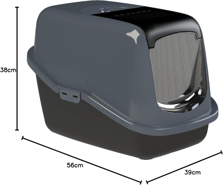 PeeWee EcoHus - Katzentoilette - Starter-Paket Schwarz Schwarz-Anthrazit, Schwarz-Anthrazit