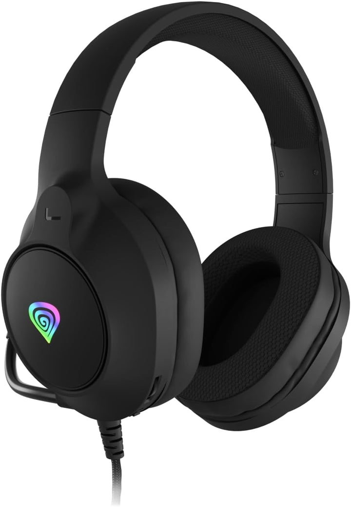Genesis Neon 213 RGB Gaming Headset, Over-Ear Kopfhörer mit Mikrofon, 50mm Treiber, LED Beleuchtung,