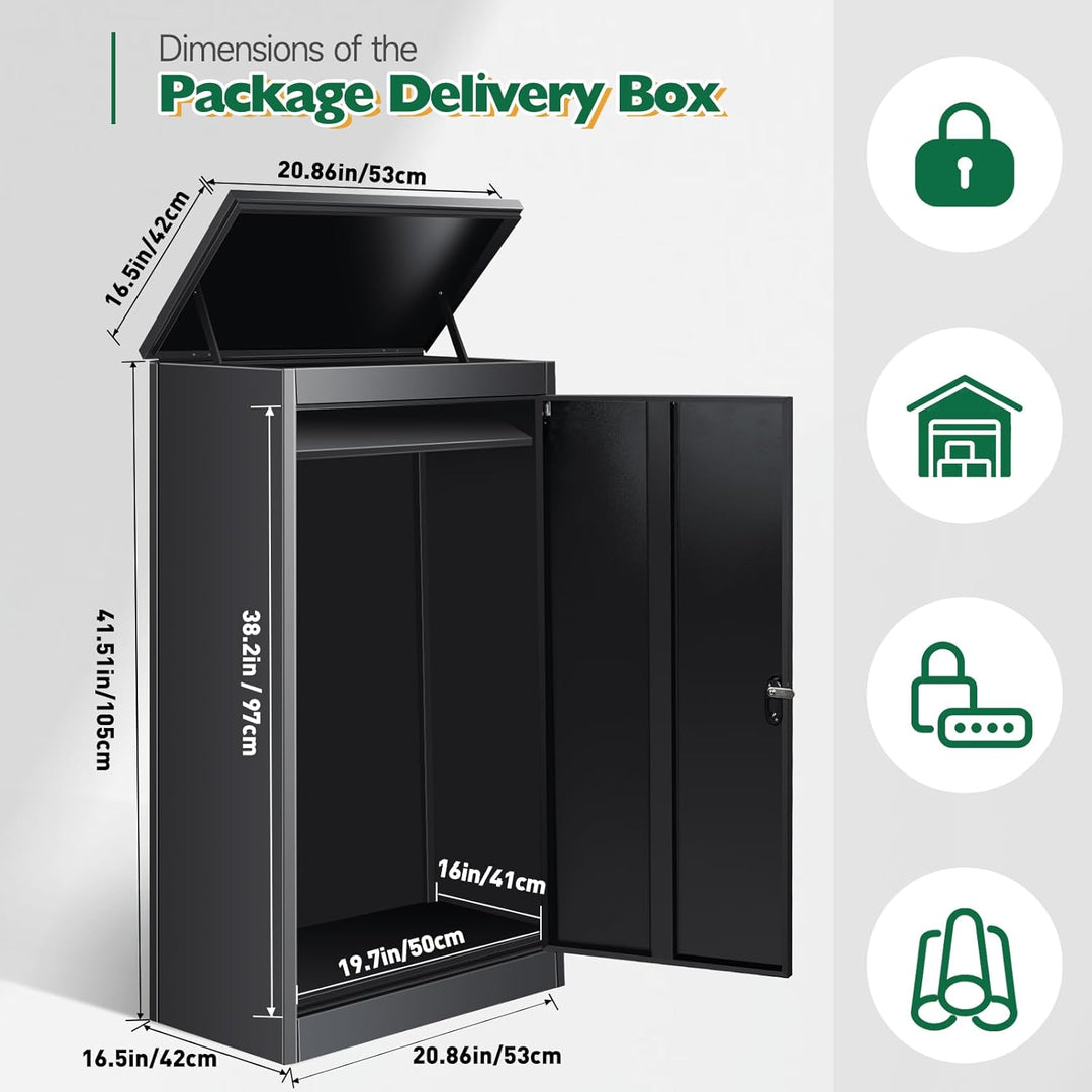Briefkasten Paketbox für den Aussenbereich, extra grosse Paketboxen mit sicherer Lagerung, wasserdic
