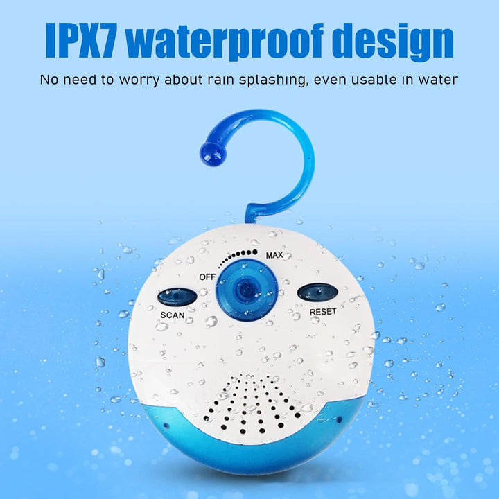 Wasserdichter IPX7 Lautsprecher, Tragbarer Duschlautsprecher mit 360°-Surround Sound, Duschradio Lau