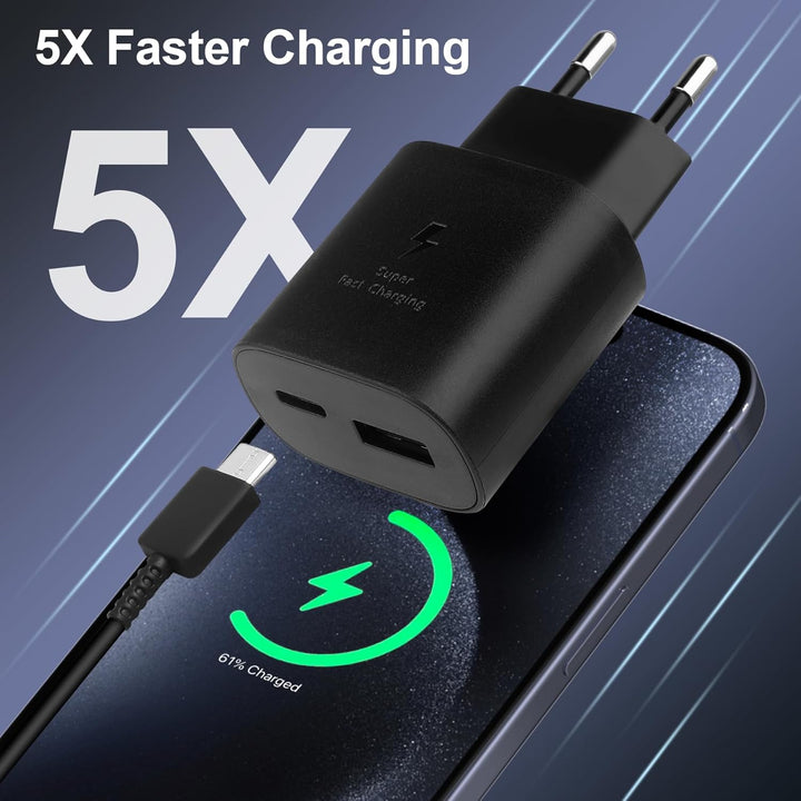 2er-Pack 25W USB C Ladegerät, Schnellladegerät Adapter Netzteil für Samsung Galaxy S25/S24/S23/S22/S