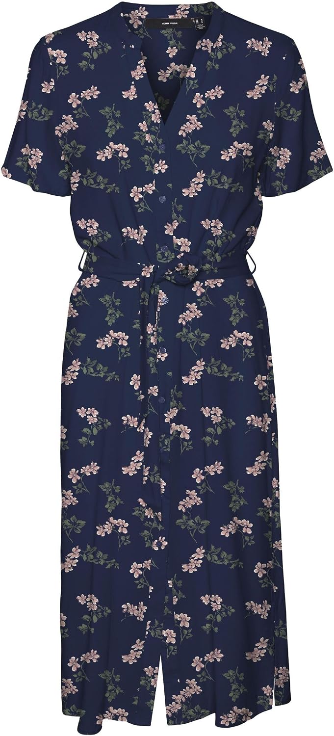 VERO MODA Female Kleid VMVICA Langes Kleid | Dress XS Schwarz, XS Schwarz