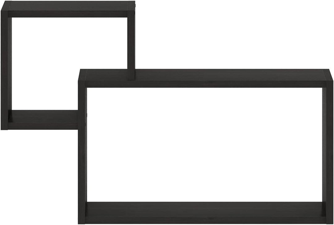 Furinno Rossi Interweave Wandhalterung, schwebend, dekoratives Regal, 2 Stück, Espresso Espresso 2 F