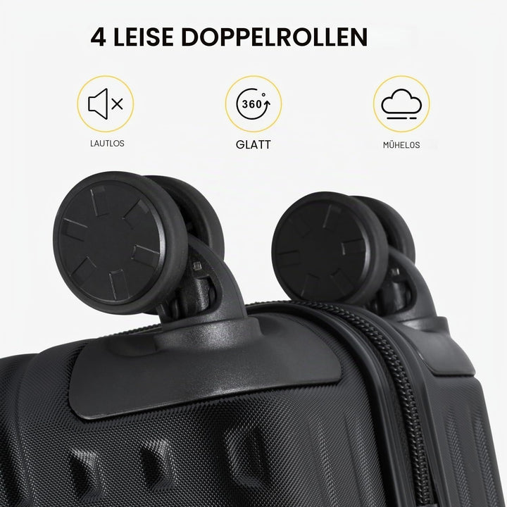 LEVEL8 Koffer Trolleys Hartschalen Leicht ABS+ PC Handgepäck Hartschalen-Koffer Trolley Rollkoffer R