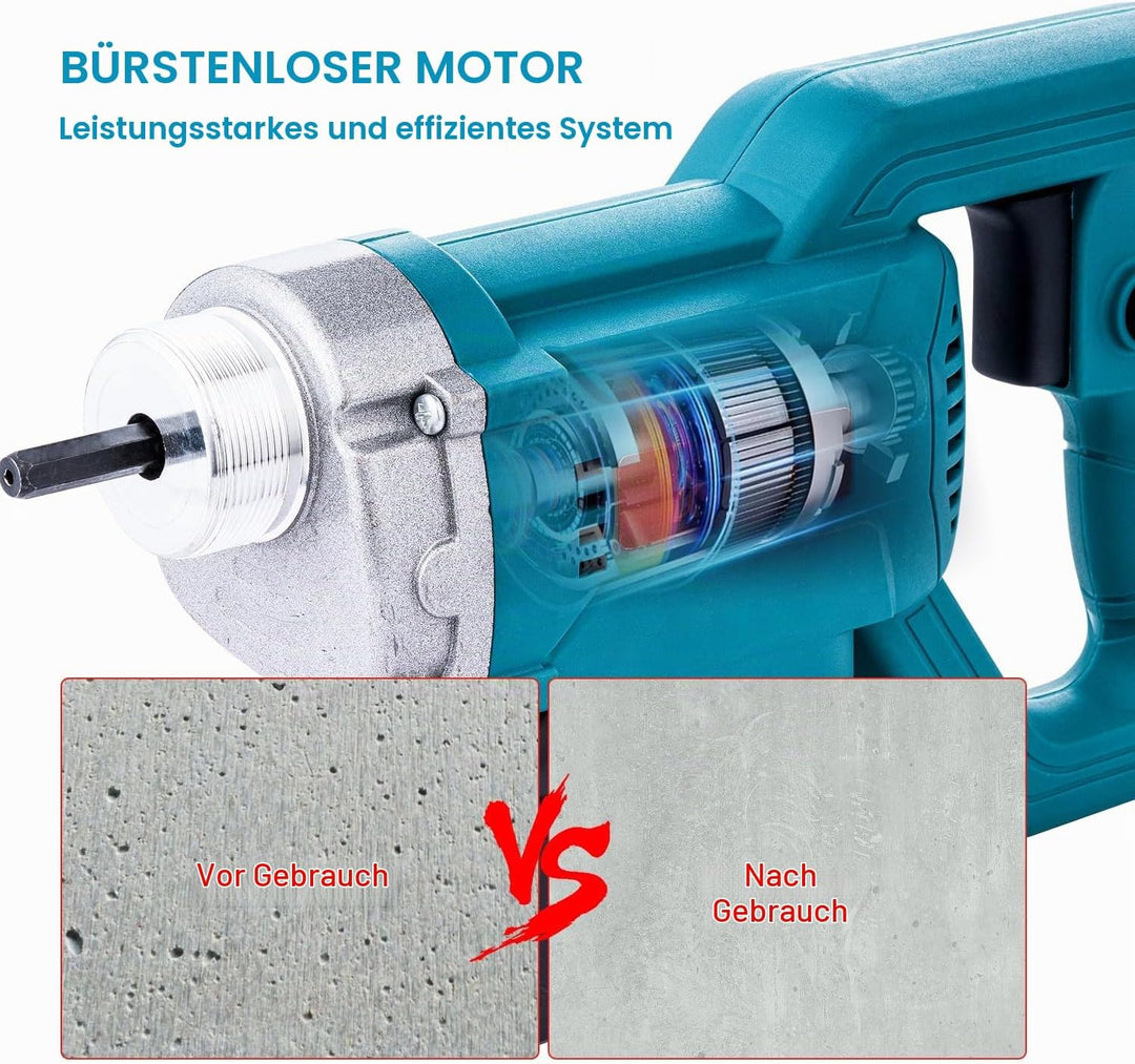 KATSU FIT-BAT 21V Brushless Akku Betonrüttler Betonverdichter Betonwerkzeuge Bürstenloser mit 4,0Ah-