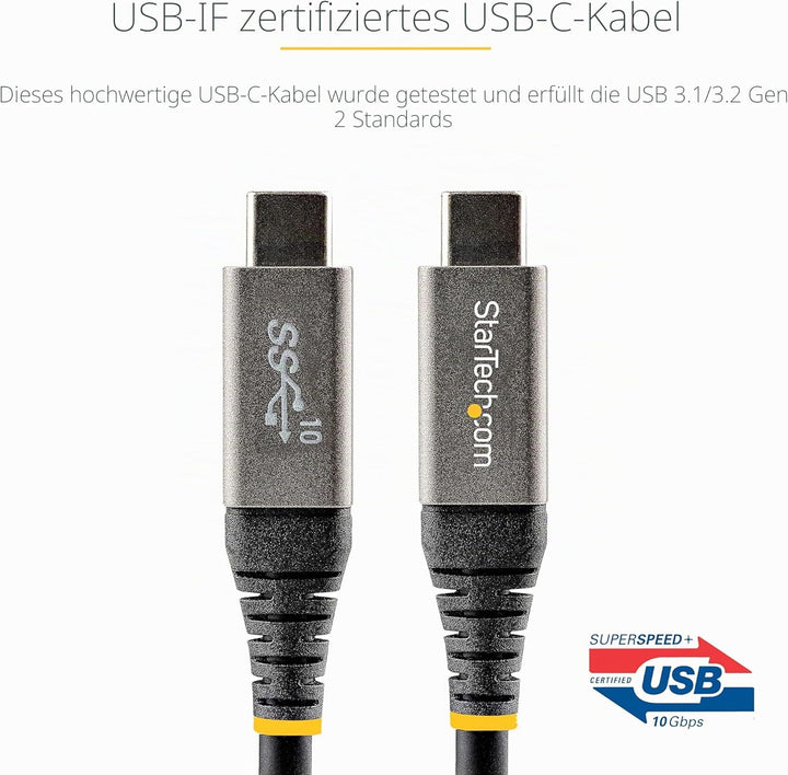 StarTech.com 1m USB-C Kabel 10Gbit/s - USB-IF zertifiziertes USB-C Kabel - USB 3.2 Gen 2 Typ-C Kabel