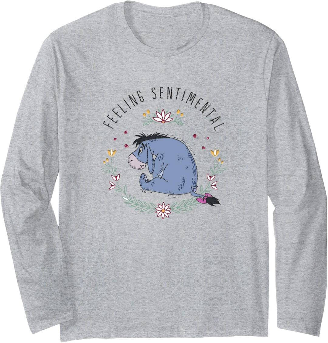 Disney Winnie The Pooh Eeyore Flower Wreath Sentimental Langarmshirt