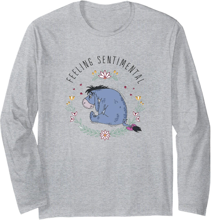 Disney Winnie The Pooh Eeyore Flower Wreath Sentimental Langarmshirt