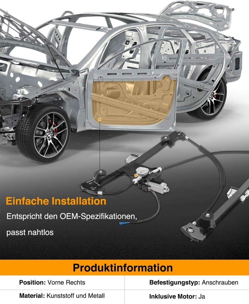 Frankberg Fensterheber Mit Motor Vorne Rechts Kompatibel mit Freelander LN L314 1.8L 2.0L 2.5L SUV 1