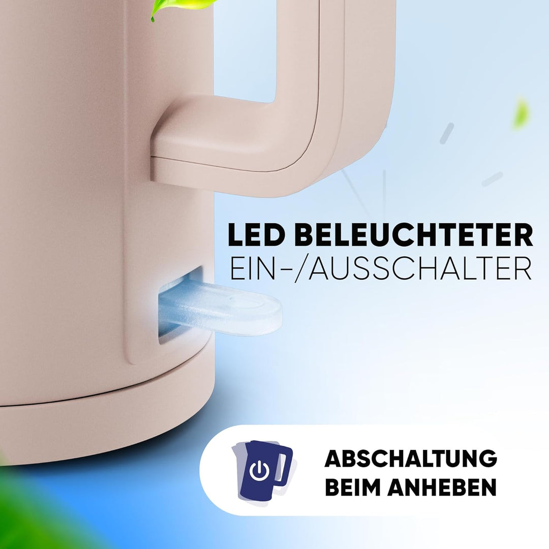 Stillstern Wasserkocher mit Edelstahl Filter [1,7L - 2200W] Wasserkocher mit Präzisionsausguss und A