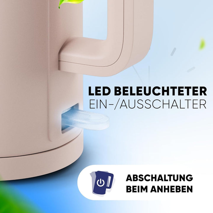 Stillstern Wasserkocher mit Edelstahl Filter [1,7L - 2200W] Wasserkocher mit Präzisionsausguss und A