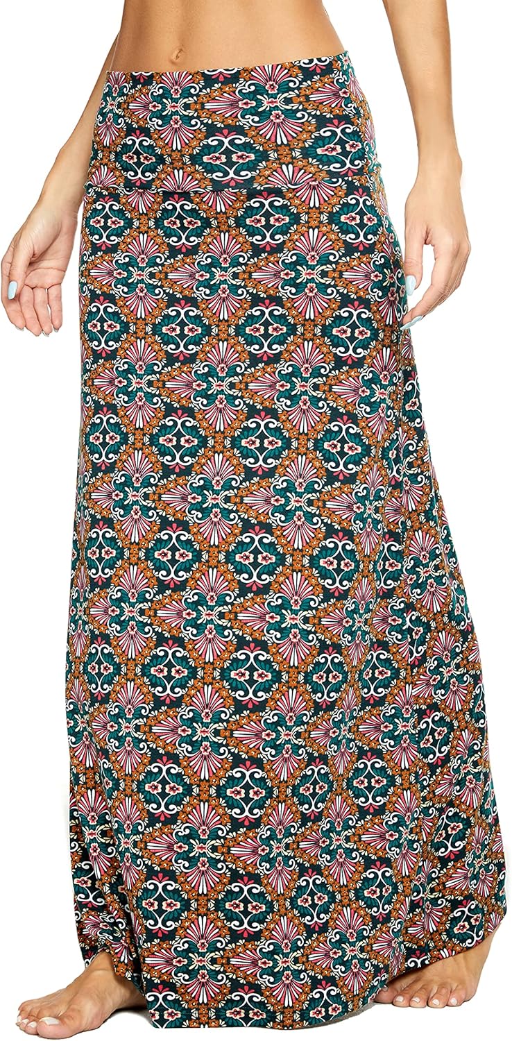 Damen Boho Lang Rock Weicher Dehnbarer Maxirock S 11, S 11
