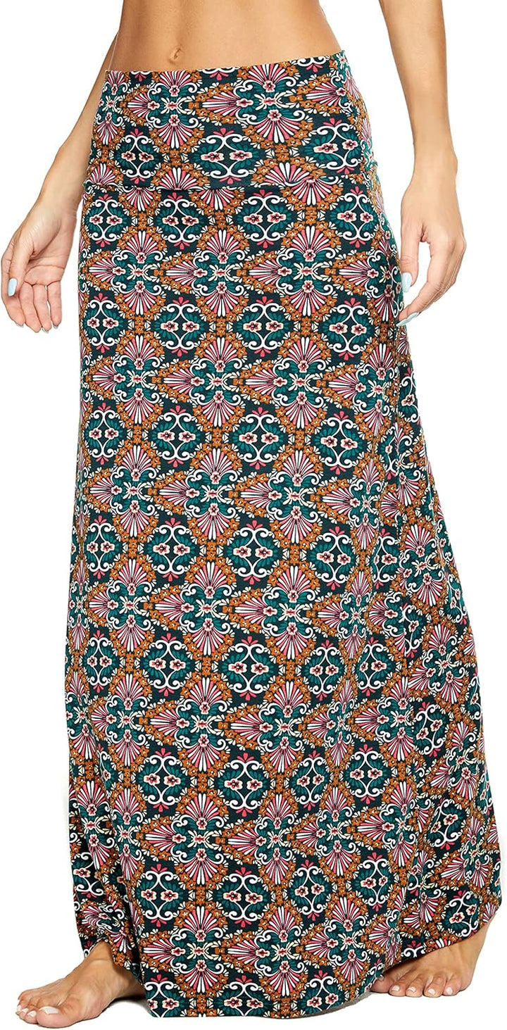 Damen Boho Lang Rock Weicher Dehnbarer Maxirock S 11, S 11