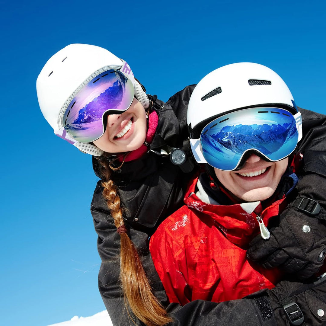 EXP VISION Snowboard Skibrille für Herren Damen Jugend, 100% UV400 Schutz Anti Beschlag über der Bri