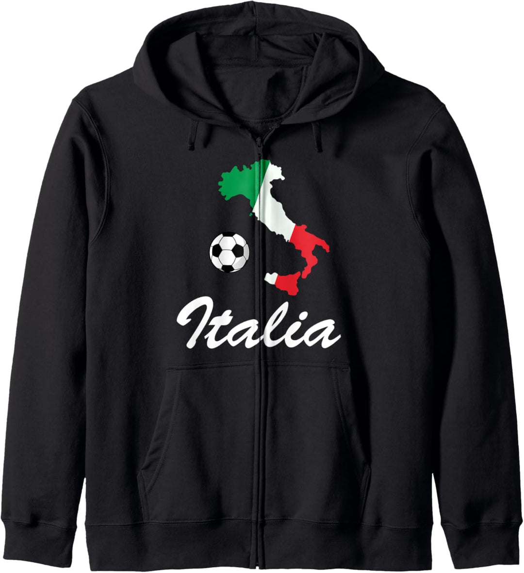 Italien Karte Fussball Forza-Azzurri Italienisch Kapuzenjacke