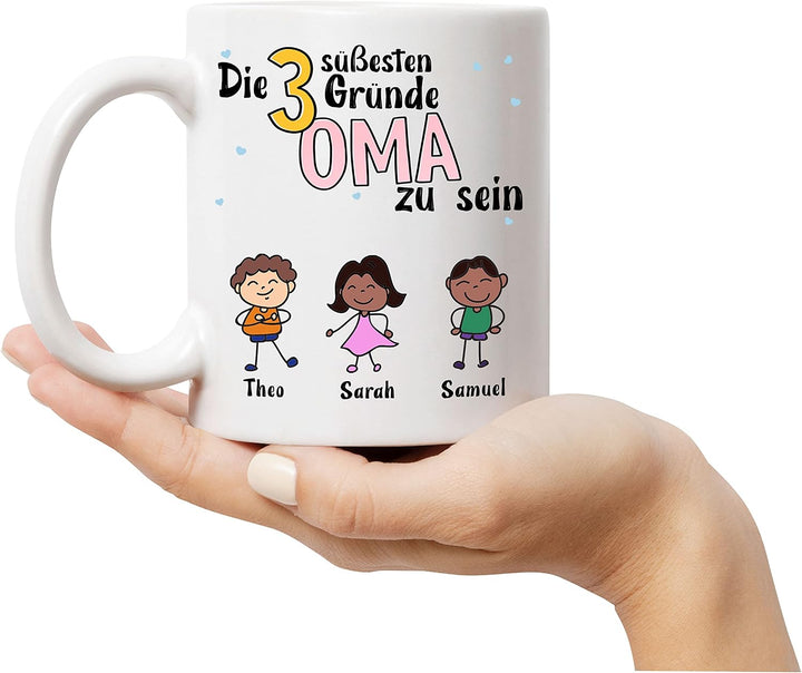 Kiddle-Design Oma Tasse Geburtstag Personalisiert für Oma Enkel Enkelin Baby Geschenk Kinder Oma Ges